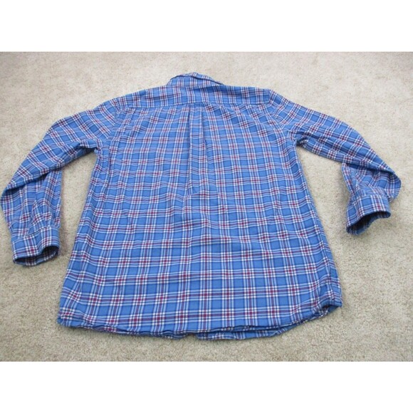 Vineyard Vines Shirt Boy Youth Extra Large 18 Blue Whale Flannel Plaid Button Up - Picture 6 of 10
